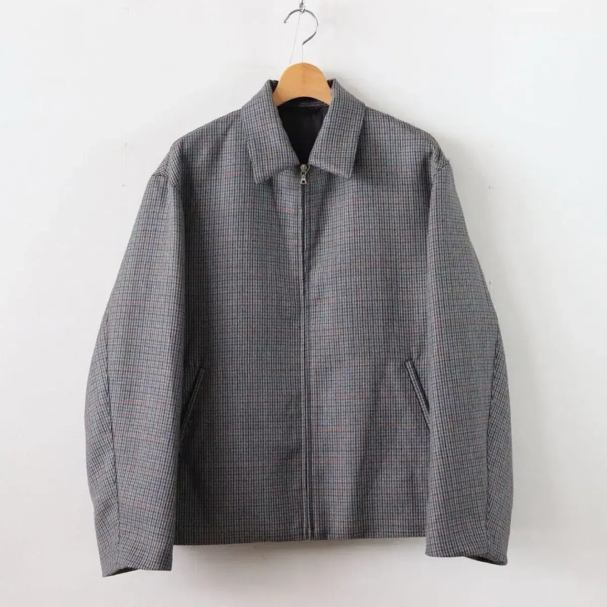 ジャケット・アウター auralee LINEN SILK CHECK ZIP BLOUSON Auralee Linen Silk Check Zip Blouson - Brown | Garmentory